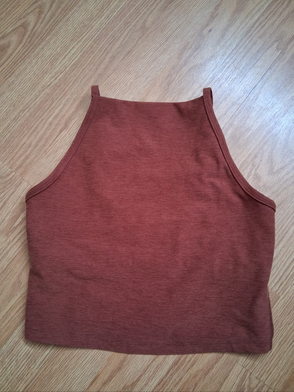 Beyond Yoga Rust-Red High Neck Crop Tank